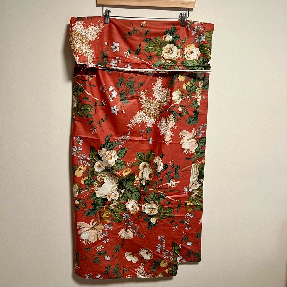 VTG Floral Designer Brunschwig & Fils Fabric in Coral Pink and Green 12 yards - Picture 12 of 14